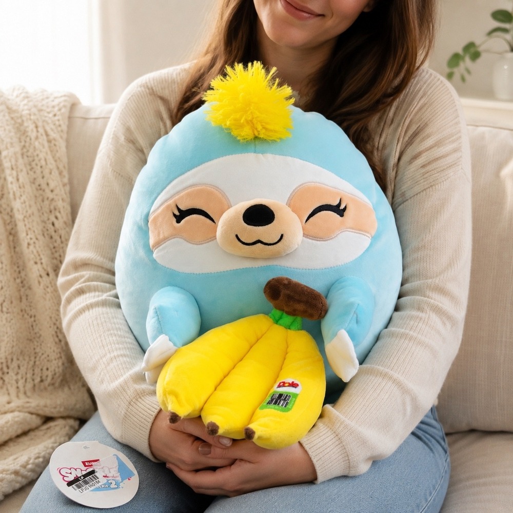 ZURU Snackles Megan Sloth Dole Bananas 14" Plush Series 2 Tag Included